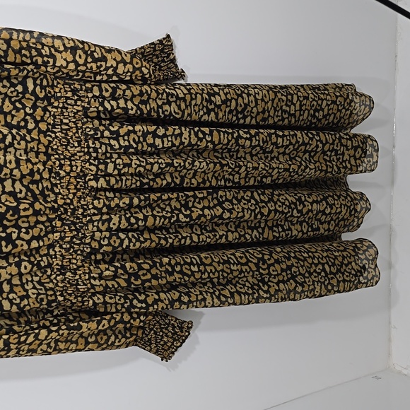 {Who What Wear} Womens Black Brown Animal Print Chiffon Dress - Size XL - Picture 6 of 16